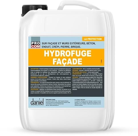 PRO COM Hydrofuge façade incolore, imperméabilisant mur extérieur, pierre, enduit, crépi, ciment, béton, Defender 1 litre