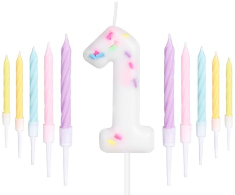 ZHIHUI Birthday Candles, Vibrant Rainbow Numbers Party Decoration, 1st Birthday Cake Candles, Cute Happy Birthday Cake Candles for Birthday Party Wedding Anniversary Celebration Supplies - 11 Pcs