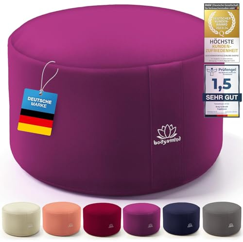 Body & Mind® Yogakissen Meditationskissen Boden Sitz-Kissen Polster für Meditation & Yoga; waschbarer Bezug und atmungsaktiver Premium Füllung; 18 cm Sitzhöhe