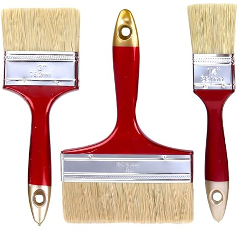 JYJLLM 3 pieces of different sizes fence paint brushes，Fence Paint Brush Set - Achieve Flawless Results Paint Brushes for Wood, and Fence Painting, Shed