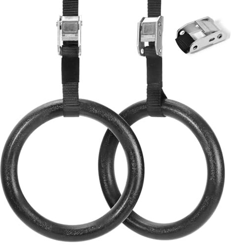 CIMOYBAI ABS-Kunststoff Gymnastikringe aus mit verstellbaren Straps für Calisthenics, Gymnastik, Olympische Ringe Durchmesser 28mm, Cross Fitness Klimmzüge & Krafttraining, Tragfähigkeit 300kg