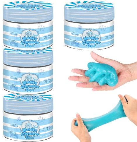 XJKLBYQ Car Cleaning Gel 4Pcs Sticky Scented Car Cleaning Putty for Air Vent, Cup Holder & More, Portable Reusable Multi-Purpose Car Interior Cleaner for Keyboard, Electric Fan & More,Cleaning Kits