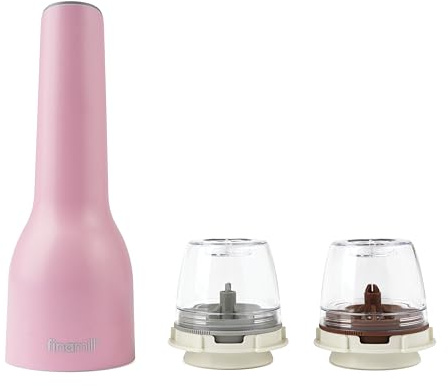 FinaMill Un juego de molinillo de especias USB de 3 piezas, color rosa