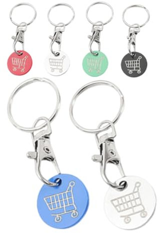 Gadpiparty 6 Pezzi Portachiavi Gettone Carrello Della Spesa Portachiavi Quarto Per Carrelli o Quarto o o o