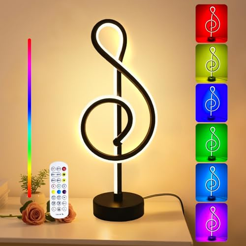 Sonhomay Tischlampe, LED-Nachttischlampen, modern, spiralförmig, dimmbar, Nachttischlampe mit Musik-Synchronisation, Fernbedienung/App-Steuerung, Farbwechsel, Schreibtisch-Nachtlicht für Zuhause