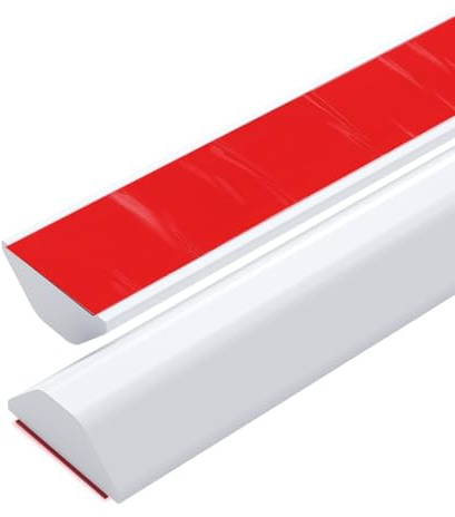 Seuil de douche auto-adhésif, arrêt d'eau en silicone, barrière de douche anti-éclaboussures, joint douche italiennelinyu, Convient aux cuisines et aux salles de bains. (Blanc, 85CM)