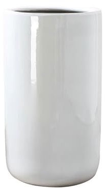 KLLJHB Macetas Altas y Redondas Blancas con Orificios de Drenaje, para Colocar en el Suelo, para Plantas de Interior y Exterior.