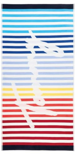 Tommy Hilfiger Strandtuch aus Frottee aus reiner Chenille-Baumwolle, Design: Delight, Größe: 90 x 180 cm