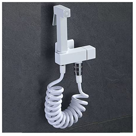 GKJHTED White Bidet Sprayer for Toilet,Handheld Brass Cloth Diaper Sprayer Kit,Wall Mounted Bidet Faucet Diaper Sprayer Set with Hose Attachment