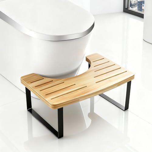 Turmegtt Toilettenhocker Holzfarbe, 39.97 * 19.98 * 17.01cm WC Hocker