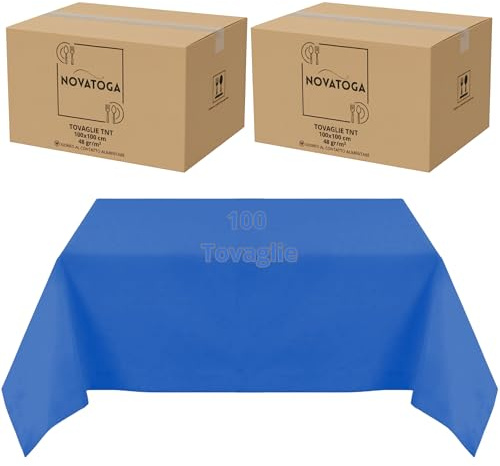 Manteles cubremanchas desechables azul TNT 100 x 100 cm resistentes tipo tela alta gramaje 48 g manteles manteles fiesta restaurante pizzería agroturismo trattoria cubremesa desechables impermeables