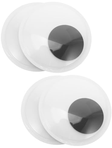 Parliky 4 Pezzi Occhi Giganti Googly Autoadesivi per Fai da Te Occhi Mobili Neri e in Plastica Resistenti per Decorazioni Artigianato e Feste di Ruolo
