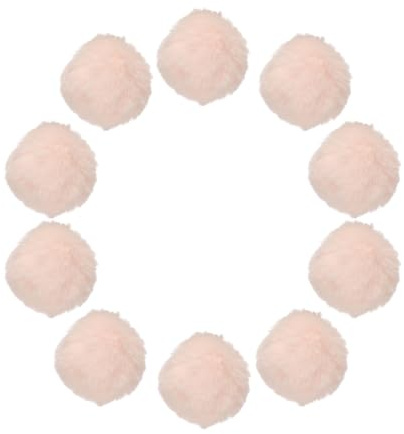 QUARKZMAN 20 Stück Kunstpelz Pompon Bälle 5 cm Weiche Pompons Creme Weiß | Flauschige, Für Mützen, Schlüsselanhänger, Schals, Handschuhe, Taschen Accessoires