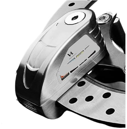Rotor De Freno Seguridad Bloqueo Disco Mayoritario Motocicleta Bicicleta 130DB Candado Disco(White)