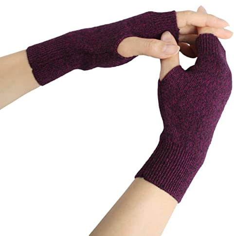 Larcele Kaschmir Handschuhe Fingerlose Fäustlinge Handwärmer für Damen BZST-02