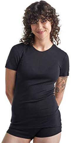 Icebreaker 100% Merinowolle Damen Base Layer - Everyday Kurzärmeliges Crewe - 175 Ultralight Fabric - Merino Shirt - Unterwäsche - Laufshirt - Unterhemden