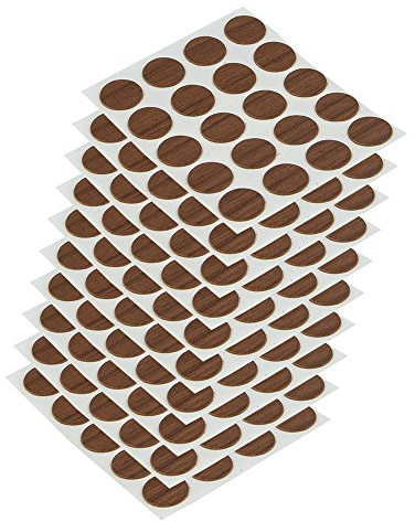 Emuca - Cover Covers Adhesive Screw, Ø13mm (0,5 inch) , Brown, Set of 200 Pieces