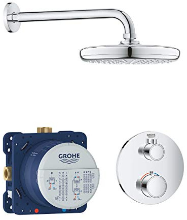 GROHE Grohtherm - Thermostat Set (Rapido SmartBox, Tempesta 210 Kopfbrause, Rainshower 286mm Brausearm), chrom, 34726000