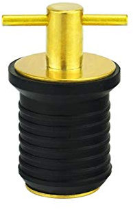 Boot Ablassschraube, Asudaro 1-Zoll Messing Ablassschraube T-Griff Twist-In Boot Marine Ablassstopfen Lenzstopfen Ablassschraube aus Gummi und Kupfer Marine-Ablassschraube für 23MM-25MM Loch,Gelb