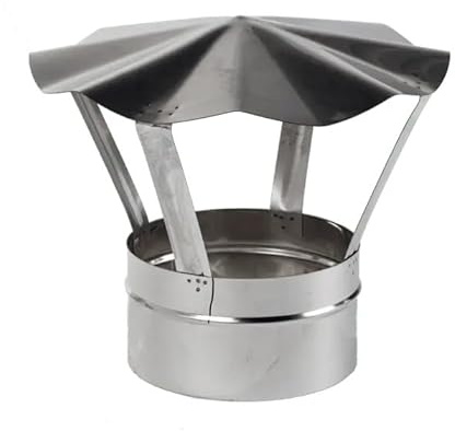 Stainless Steel Chimney Cowl - Rain Cover Protector Stove Cap Top Burner Pipe Pot. (125mm / 4.92)