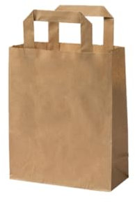 BIOZOYG 100x Papiertragetaschen 18 x 8 x 22 cm - braune Papiertüten mit Henkel Einkaufstüten - Papiertaschen Geschenktüten Tragetaschen Recyclingpapier