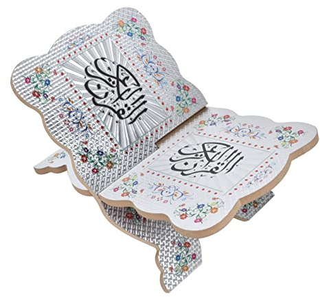 Support de Livre Coran et Bible en Bois Pliant Portable - Support Réglable pour Lecture Religieuse Idéal Enseignants et Lecteurs avec Base Stable JM01864