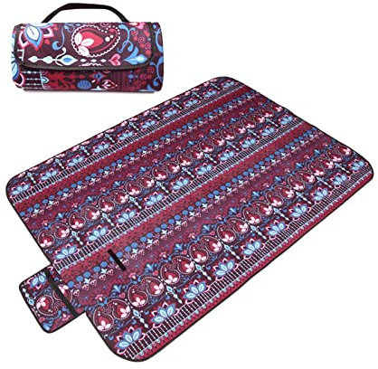 APJJ Picknickdecke XXL Wasserdicht Waschbar, 3 Etagen Wärm Isoliert Camping Picknickdecken Gepolstert, Tragbare Picnic Decke für Piknicke und Wanderungen,C,200x300cm