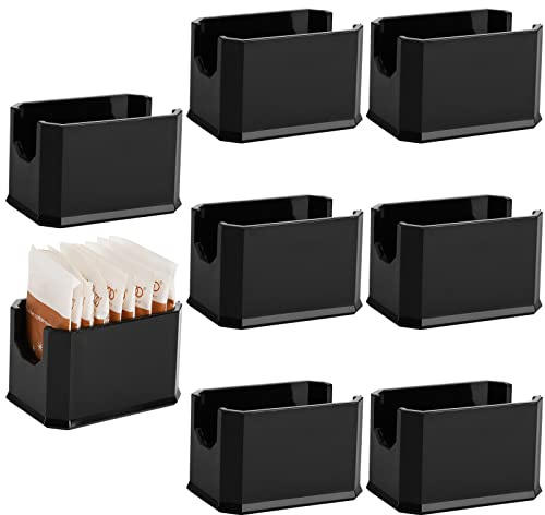 Dicunoy Set of 8 Sugar Sachet Holder, Plastic Black Sugar Packet Holder for Restaurant, Small Sachet Caddy for Sauce, Sugar Bag, Tea Bag, Sweetener Packets Storage Container Box Table, Coffee Bar
