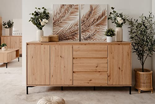 möbelando Sideboard Korsika in Dekor Artisan Oak. Abmessungen (BxHxT) 170x87x40 cm