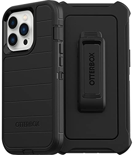 Otterbox Defender Series Screenless Edition Schutzhülle für iPhone 13 Pro (nur für iPhone 13 Pro – Holsterclip im Lieferumfang enthalten) – Mikrobieller Schutz – Einzelhandelsverpackung – Schwarz
