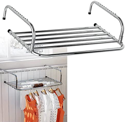 Secadora Colgante 70 60 50 40cm Tendedero De Ropa Para Radiador, Balcones, Barandillas - Acero Inoxidable Compacto Tendal Extensible Práctico Tendal Para Interior Y Exterior ( Size : 50cm(20in) )