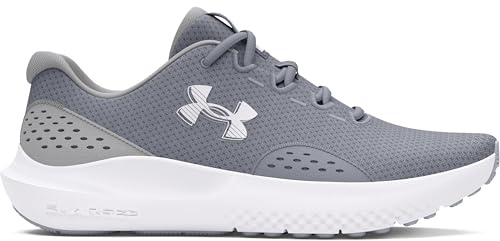 Under Armour Surge 4 löparskor träningsskor för män, Stålmod grå vit, 44 EU