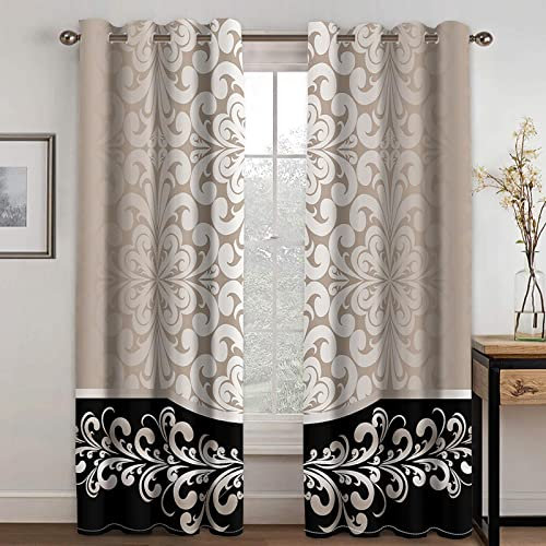 XIANGPEIFBH Moderner günstiger Verdunkelungsvorhang, Blickdicht und kälteisolierend, für Wohnzimmer, Schlafzimmer, Fenster, Fenstervorhang 100(W) x(H) 110cmx2pcs