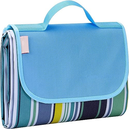 LATERN Große Picknickdecke, 200CM x 200CM Faltbare Picknickmatte Zweilagige wasserdichte Sanddichte Stranddecke Tragbare Picknickdecke für Strand Park Camping Wandern Familienkonzerte