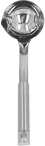 Stainless Steel Oil Separator Soup Ladle, 12 Inch Gravy Food Fat Separator Skimmer Spoon Grease Strainer Separater Hot Pot Oil Filter Spoon for Kitchen Cooking, Soup Colander