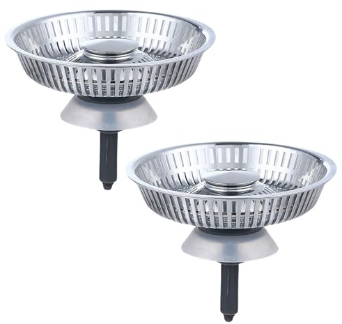 Spülbecken Siebkörbchen Ø88 mm Edelstahl Waschbeckenstöpsel mit Sieb, Universal Höhenverstellbarer Waschbecken Siebkörbchen Abflussstopfen Sieb Stöpsel Abfluss Küche Spüle Abflussstopfen Küchenspüle