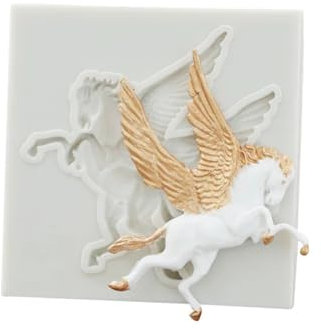 Seifen-Silikonformen, 7,5 x 7,5 x 0,7 cm, Engel-Silikonform, Kuchen, Backen, dekorative Schokoladenform, Pegasus, Harz, Schmuck, Silikonform