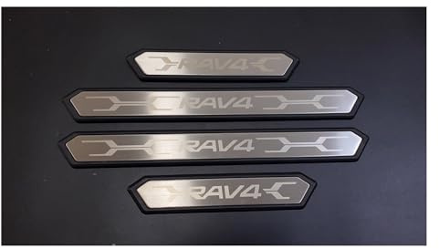Protection Seuil de Porte Voiture pour Toyota RAV4 2010-2024, Bande Décorative Anti-Usure de Seuil Matériau en Acier Inoxydable, 4Pcs