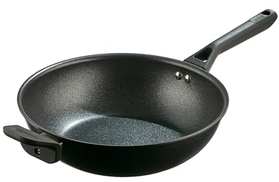 Ninja ZEROSTICK Classic Cookware 28cm Wok, Non-Stick, Long Lasting Aluminium Frying Pan, Induction Compatible, Oven Safe to 180°C, Black, CW50928UK
