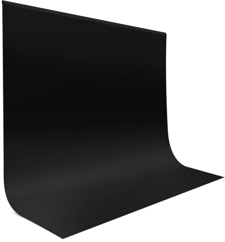 JEBUTU Fotohintergrund Schwarz 3m x 3m, Foto Hintergrund schwarzer Groß | Faltbare Waschbares Fotografie Hintergrund Polyester für Videoproduktion, TikTok, Zoom, YouTube, Halloween