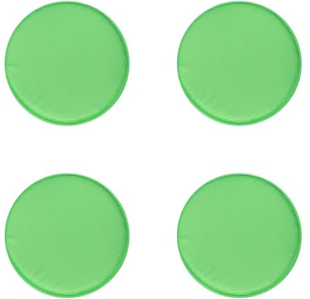 4er-Set Tragbar Rund Sitzkissen 30x30x2cm, Memory-Schaum mit Riemen rutschfest Gemütlich Abnehmbar Waschbar Perlbaumwolle Stuhlkissen für Wohnzimmer, Küche, Konferenzraum, Garten, 2er Set Grün