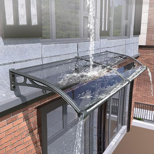 Moderne Polycarbonat-Markise mit gebogener Halterung für Türen und Fenster, UV-Schutz, Regen- und Schneeschutz, einfache Installation, Rahmen aus Aluminiumlegierung