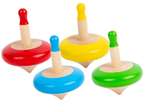 JOINPAYA Holz Kreiselspielzeug 4 Stück Für Kinder Aus Langlebigem Holz Mit Schneller Rotation Kreatives Lernspielzeug Für Zuhause Und Schule