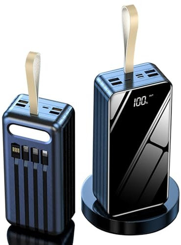 KhUkhu Power Bank USB da 100000 mAh, Caricabatterie Portatile di Grande capacità, Batteria A Carica Rapida da 2,1 A, Compatibile con Smartphone, Tablet ECC.,Nero