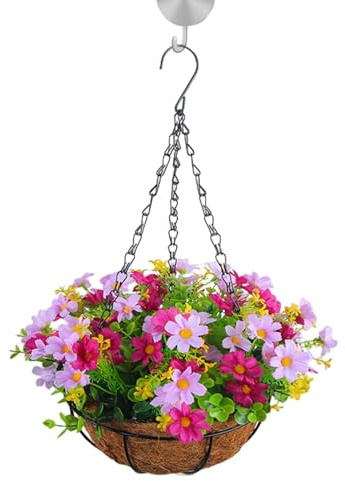 Künstliche Blumenampel Blumen, Seide Kette Blumenampel Blumentopf, Blumenkörbe Outdoor, Künstliche Hängende Blumen In Töpfen, Hängende Pflanzen Künstlich, Für Haus Draußen Garten
