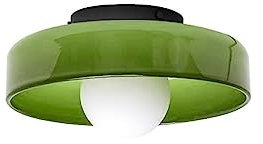 Plafonnier encastré en verre vert de 34,8 cm pour cuisine, chambre à coucher, couloir, applique murale de style nordique moderne avec design du milieu du siècle, luminaire élégant pour entrée, porche