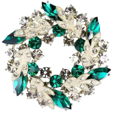 Vbvbip Colección Elegante de Broches de Naturaleza para Mujer - 6 Estilos incluyendo Diseños Florales, de Árboles y Geométricos con Piedras Preciosas y Diamantes, para San Valentín, Boda o Accesorio