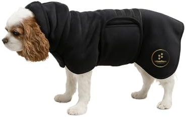 Urban Paws Collective UK: Luxuriöser Trockenmantel aus Mikrofaser, schnell trocknend in 20 bis 30 Minuten, Hunde-Bademantel mit Ohrenschutz, dick und weich, luxuriöse Haptik und Haptik