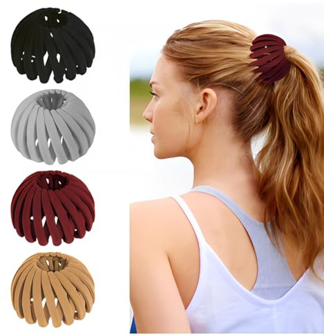 Arricciacapelli per chignon, 4 Fermagli per Capelli da Donna, Vintage, a Nido d'uccello, Clip per Capelli, Grandi, Pinza per Capelli, Forcina per capelli da donna per Ragazze e Donne