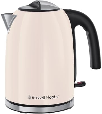 Russell Hobbs Bouilloire électrique [1,7 L, 2400 W] Jasmine (accents en acier inox, ébullition rapide, économie d'énergie, filtre anti-calcaire amovible,indicateur niveau d'eau,bec verseur) 28510-70